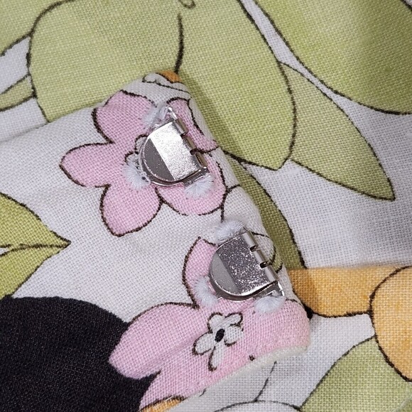 Vintage Talbots 100% Linen Floral Sketch Print Wide Leg Cropped Trouser Pants, 8 - Picture 5 of 9